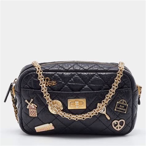 chanel black reissue camera bag|Chanel quilted reissue shoulder bag.